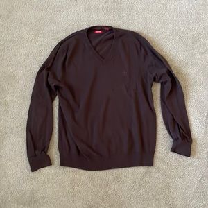 Izod V-Neck Brown Sweater